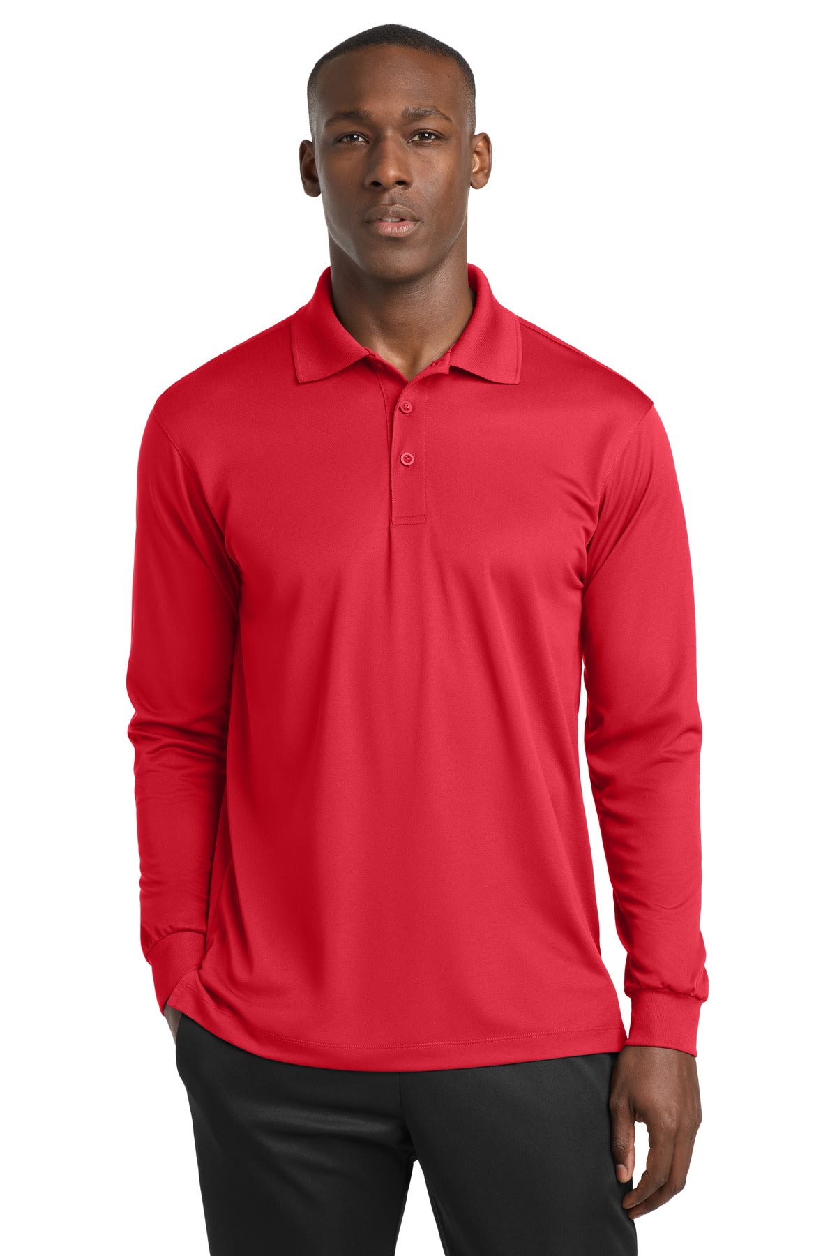 Sport-Tek Long Sleeve Micropique Sport-Wick Polo - True Red