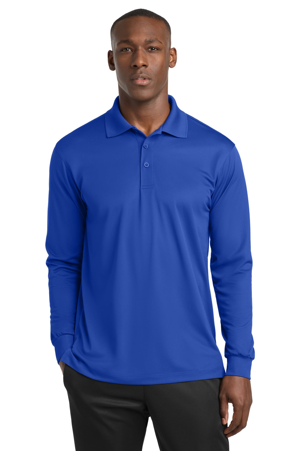 Sport-Tek Long Sleeve Micropique Sport-Wick Polo - True Royal