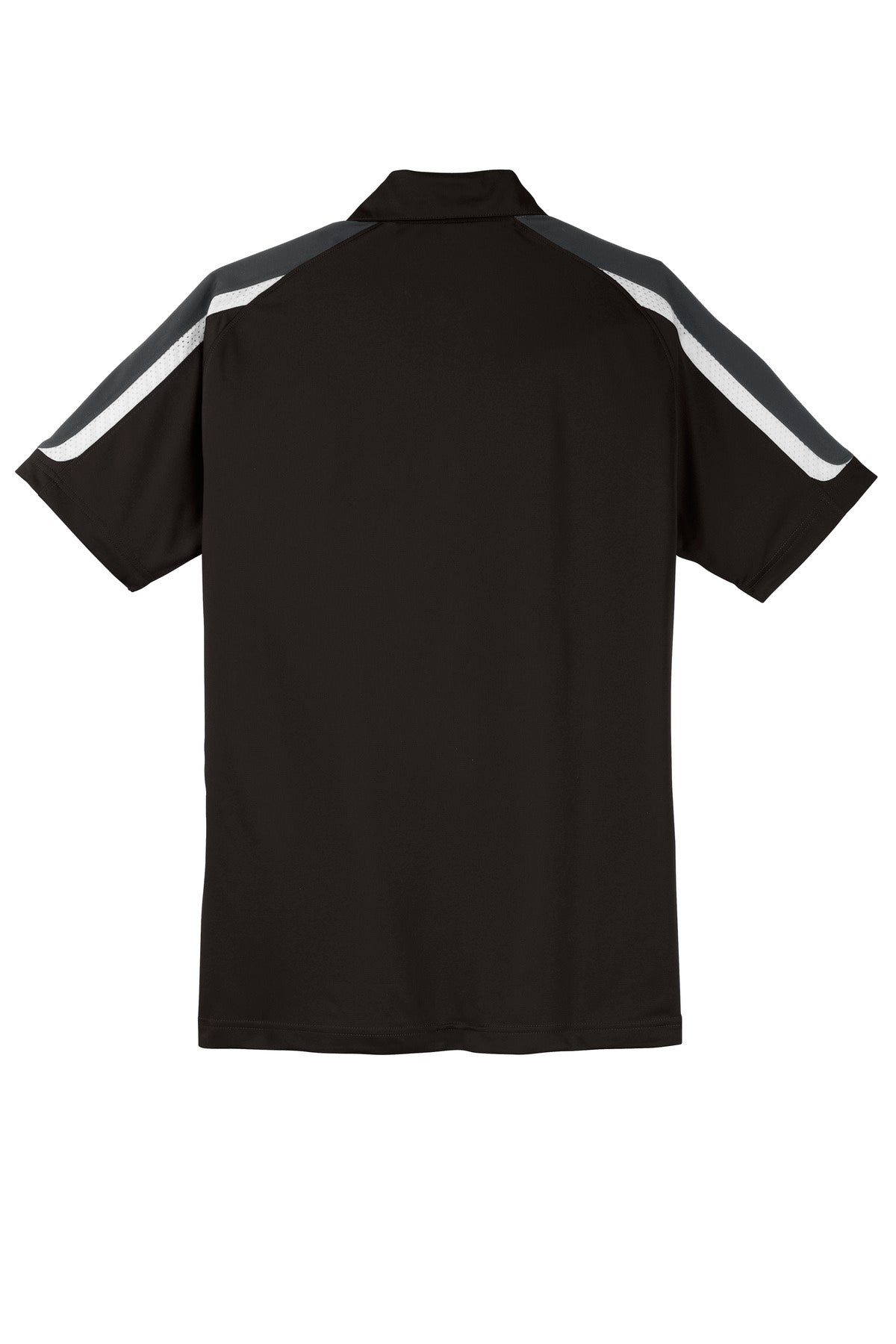 Sport-Tek Tricolor Shoulder Micropique Sport-Wick Polo - Black/ Iron Grey/ White