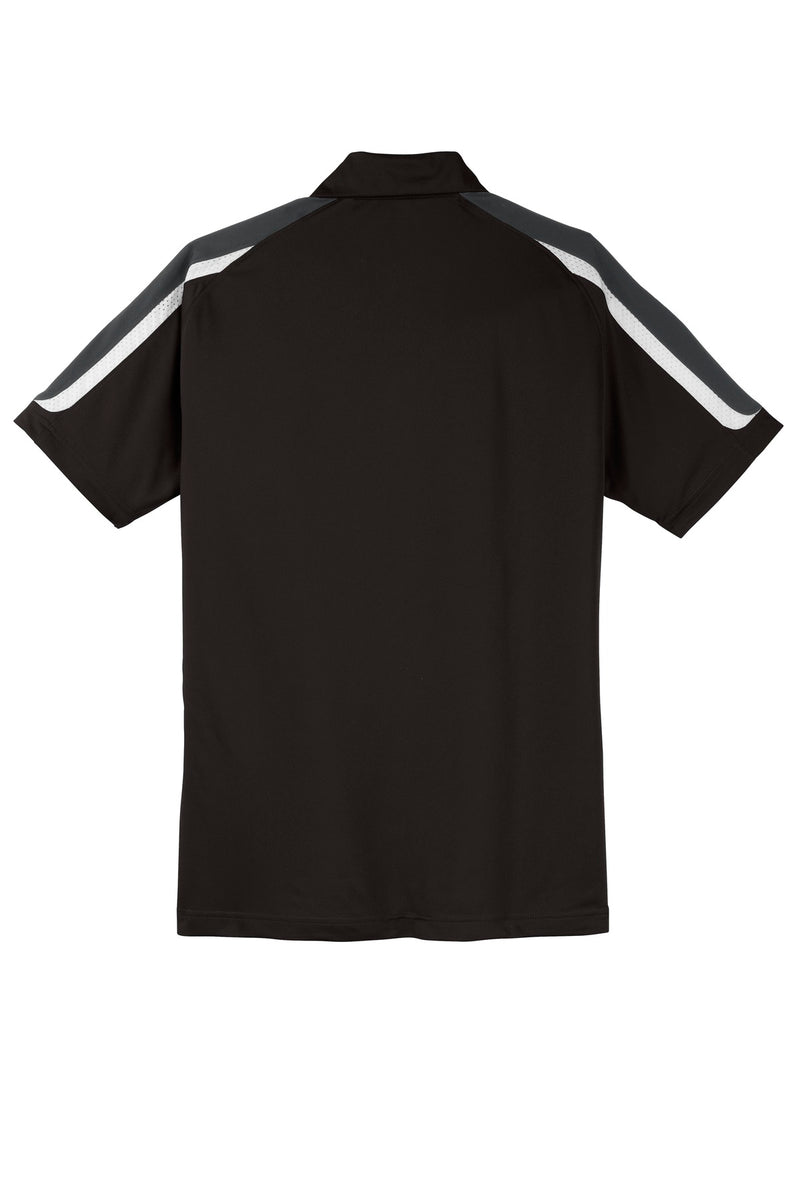 Sport-Tek Tricolor Shoulder Micropique Sport-Wick Polo - Black/ Iron Grey/ White