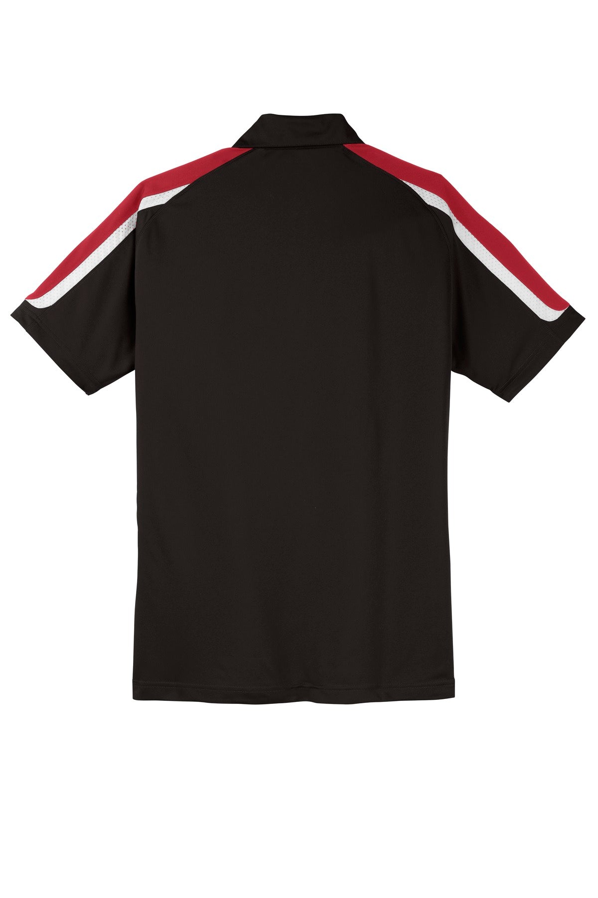 Sport-Tek Tricolor Shoulder Micropique Sport-Wick Polo - Black/ True Red/ White