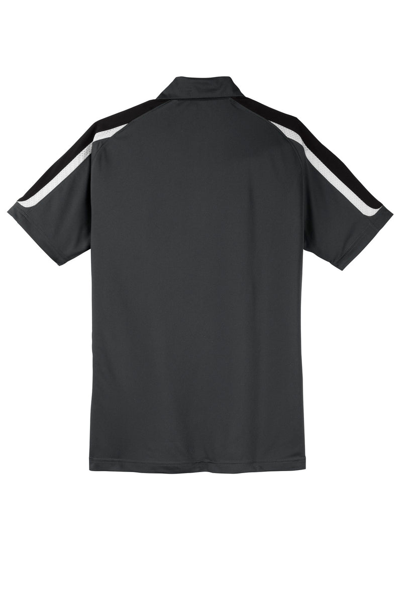 Sport-Tek Tricolor Shoulder Micropique Sport-Wick Polo - Iron Grey/ Black/ White