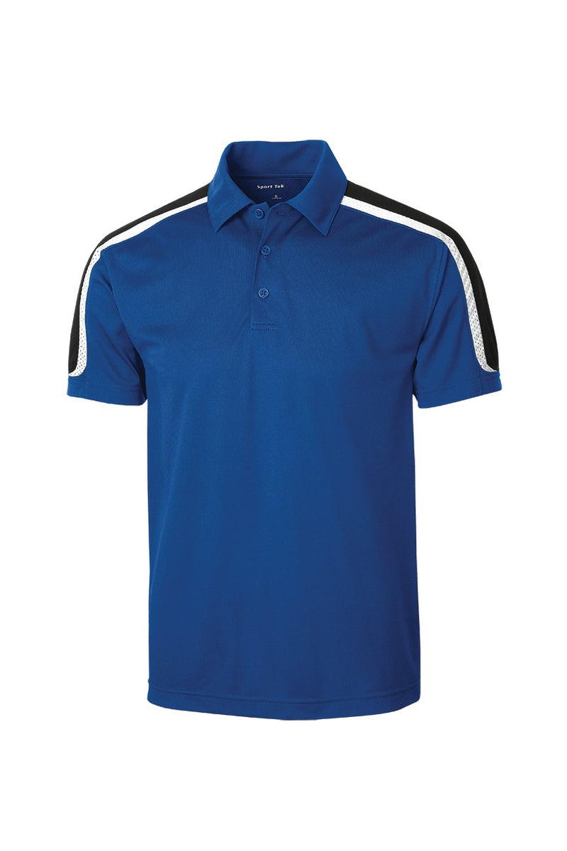 Sport-Tek Tricolor Shoulder Micropique Sport-Wick Polo - True Royal/ Black/ White