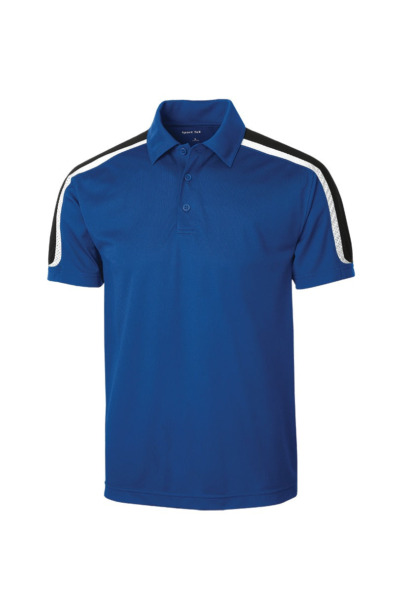 Sport-Tek Tricolor Shoulder Micropique Sport-Wick Polo - True Royal/ Black/ White