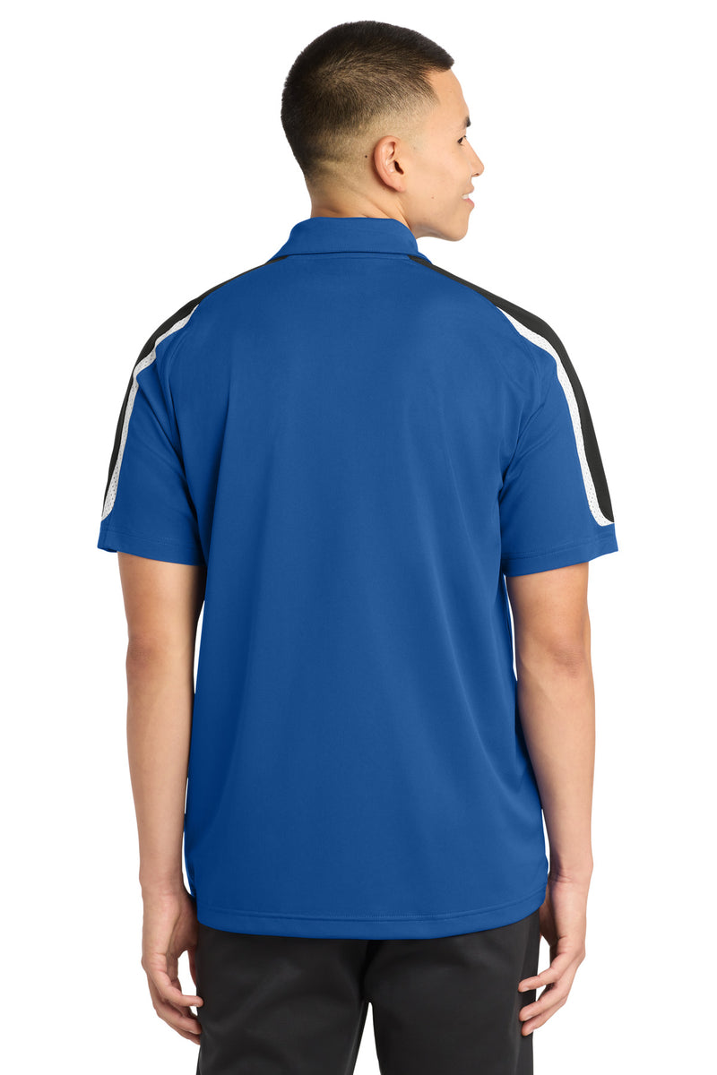 Sport-Tek Tricolor Shoulder Micropique Sport-Wick Polo - True Royal/ Black/ White