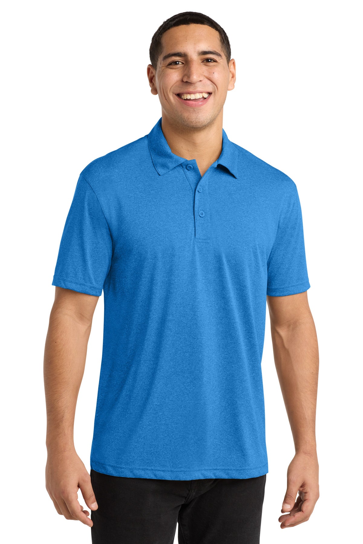 Sport-Tek Heather Contender Polo - Blue Wake Heather