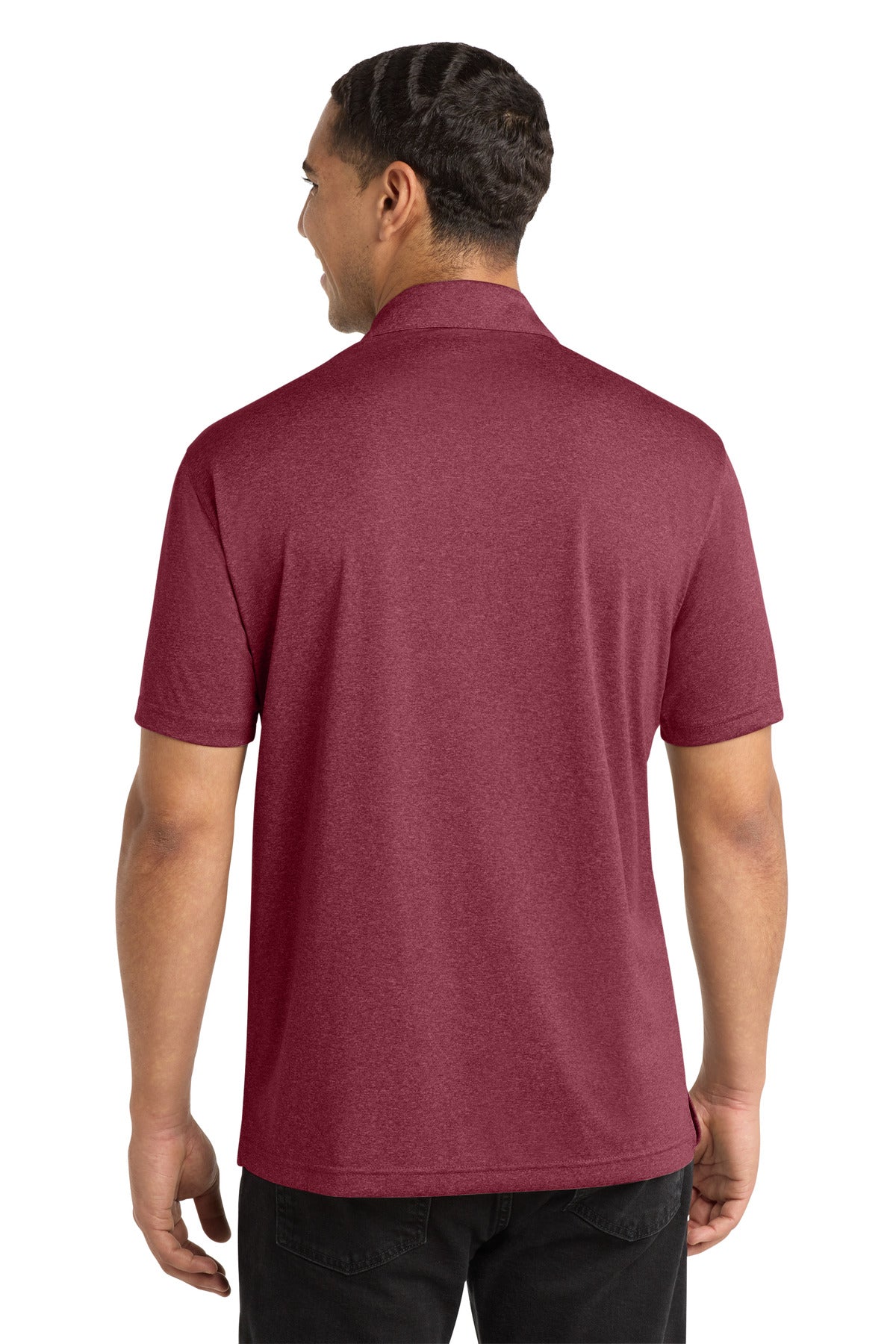 Sport-Tek Heather Contender Polo - Cardinal Heather