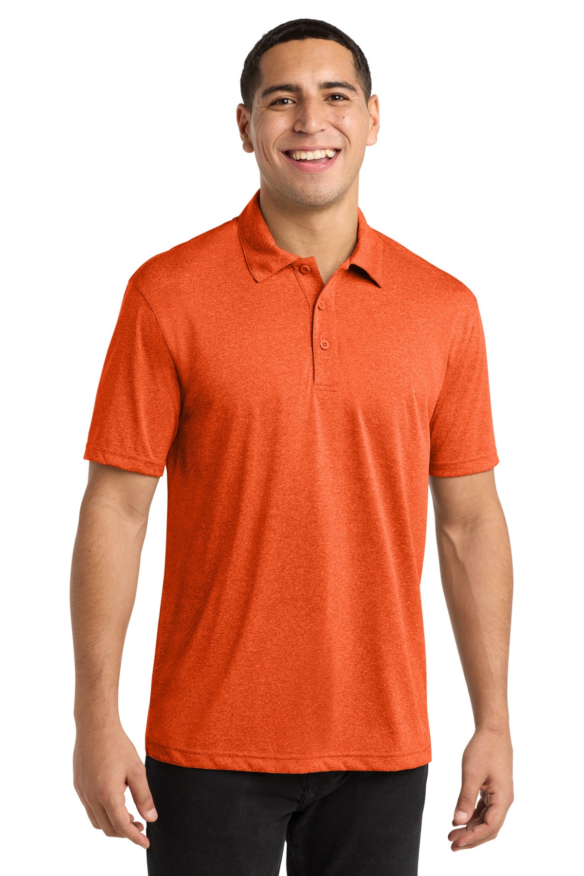 Sport-Tek Heather Contender Polo - Deep Orange Heather