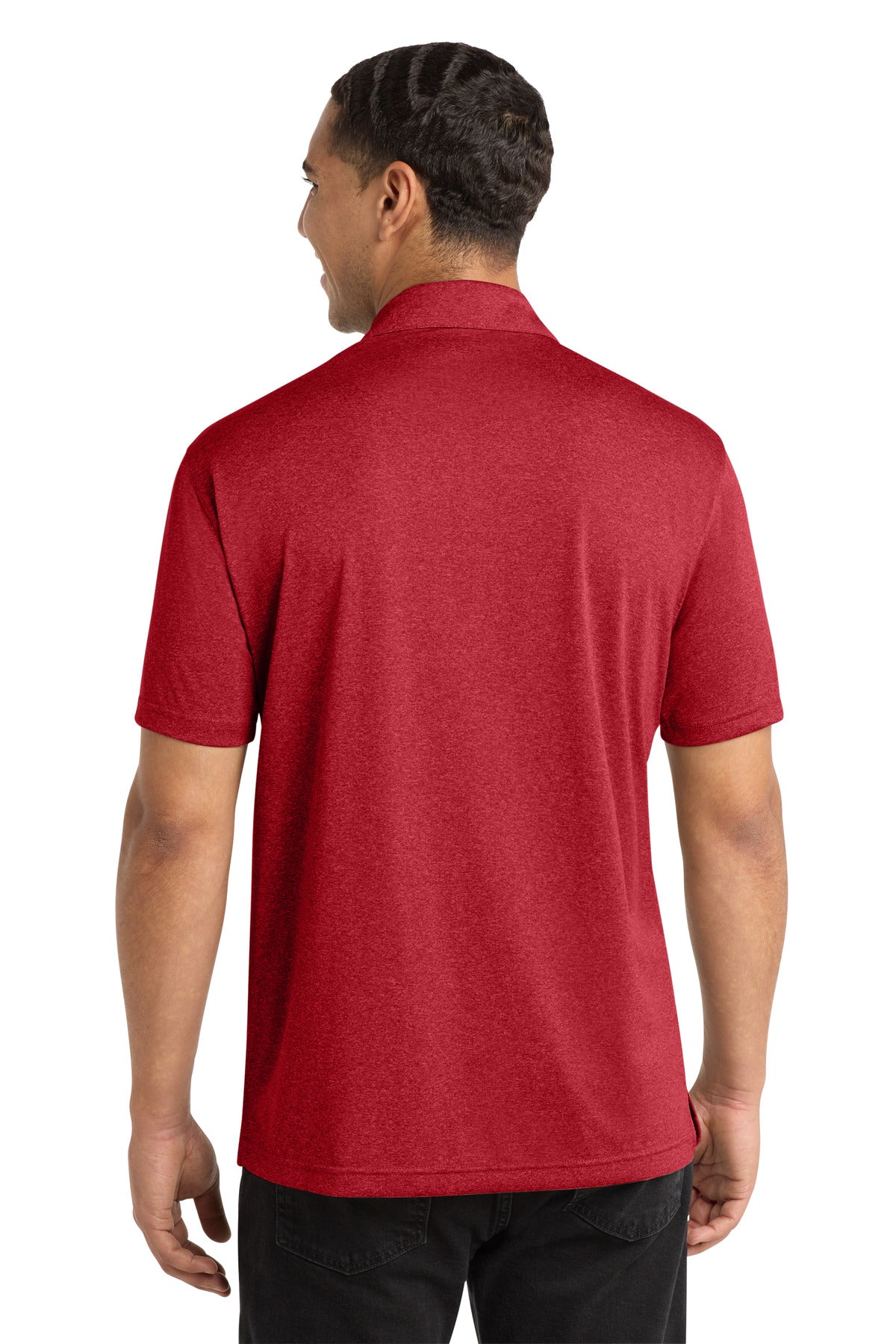Sport-Tek Heather Contender Polo - Scarlet Heather