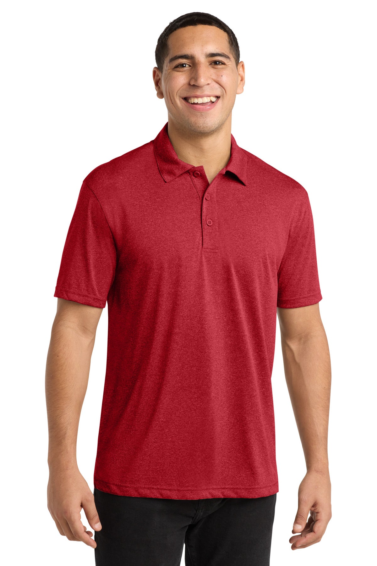 Sport-Tek Heather Contender Polo - Scarlet Heather