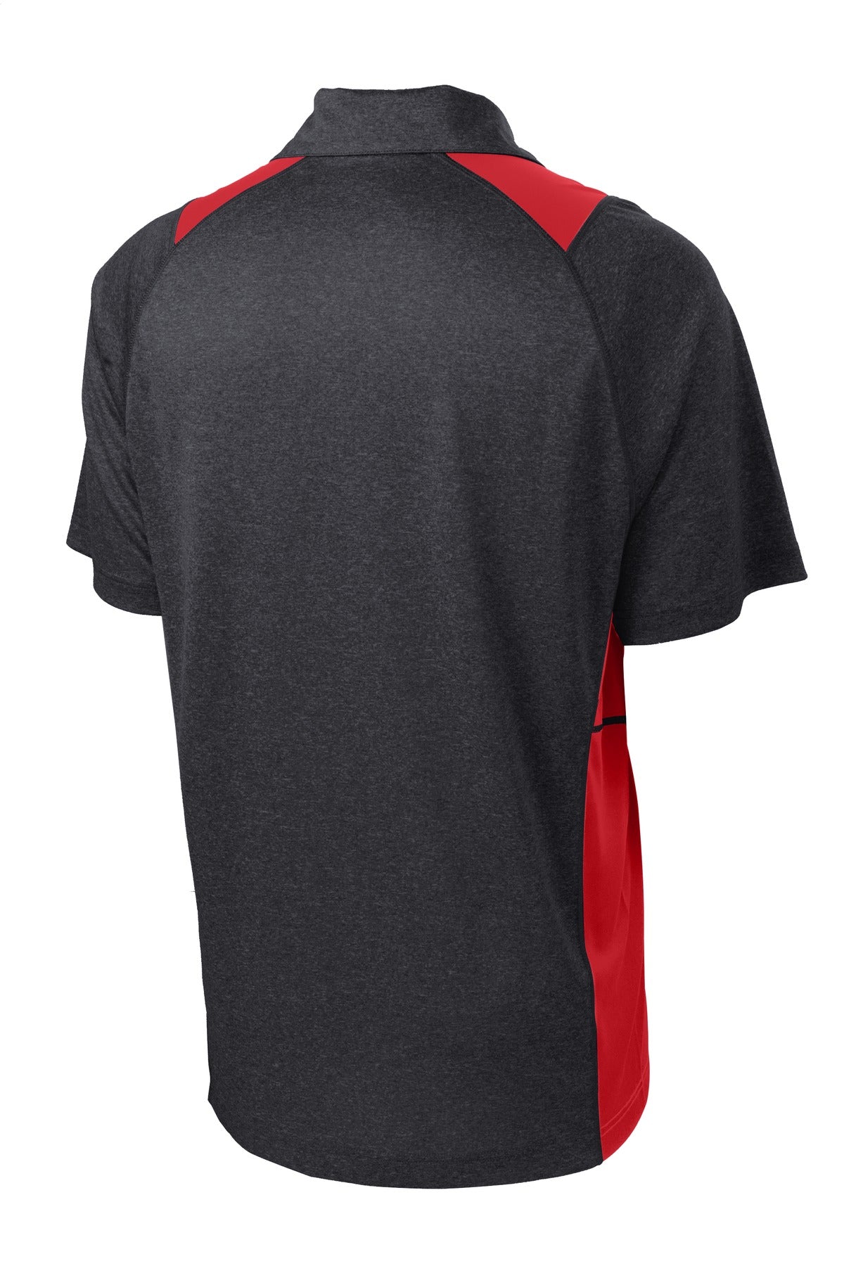 Sport-Tek Heather Colorblock Contender Polo - Graphite Heather/ True Red