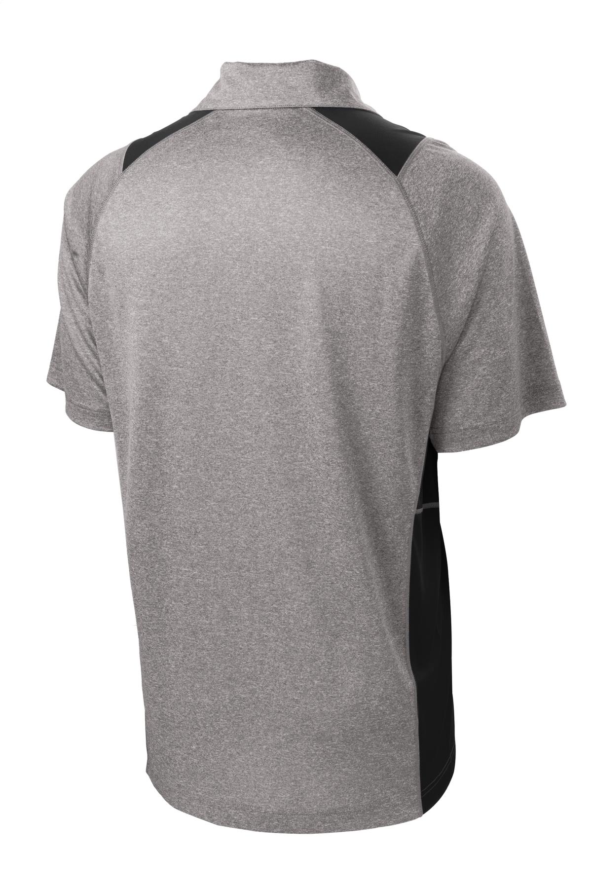 Sport-Tek Heather Colorblock Contender Polo - Vintage Heather/ Black
