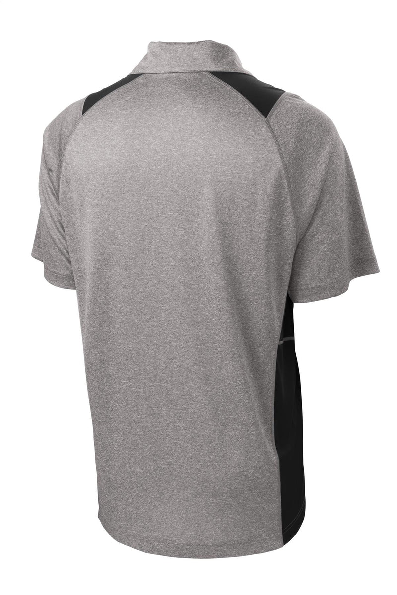 Sport-Tek Heather Colorblock Contender Polo - Vintage Heather/ Black