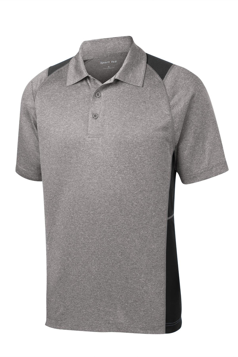 Sport-Tek Heather Colorblock Contender Polo - Vintage Heather/ Black