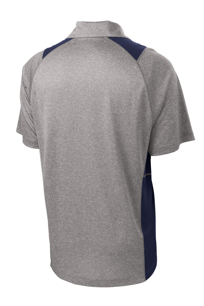 Sport-Tek Heather Colorblock Contender Polo - Vintage Heather/ True Navy