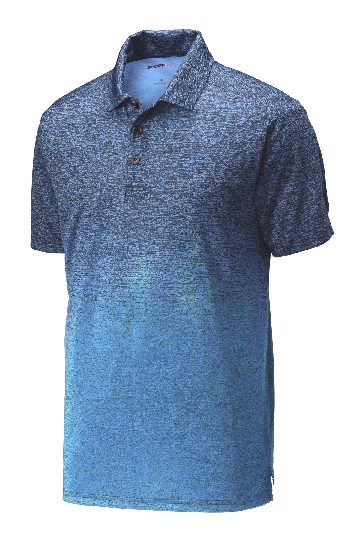 Sport-Tek  Ombre Heather Polo - Carolina Blue/ True Navy