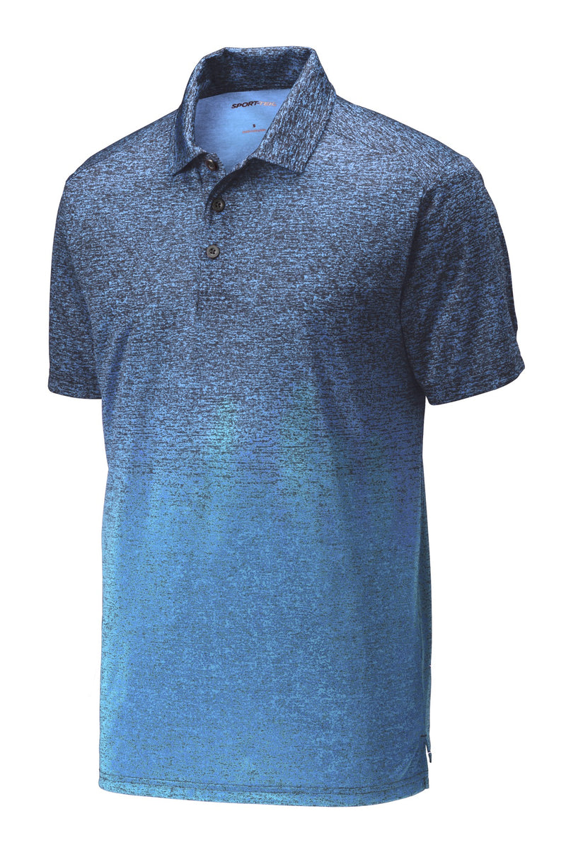 Sport-Tek  Ombre Heather Polo - Carolina Blue/ True Navy