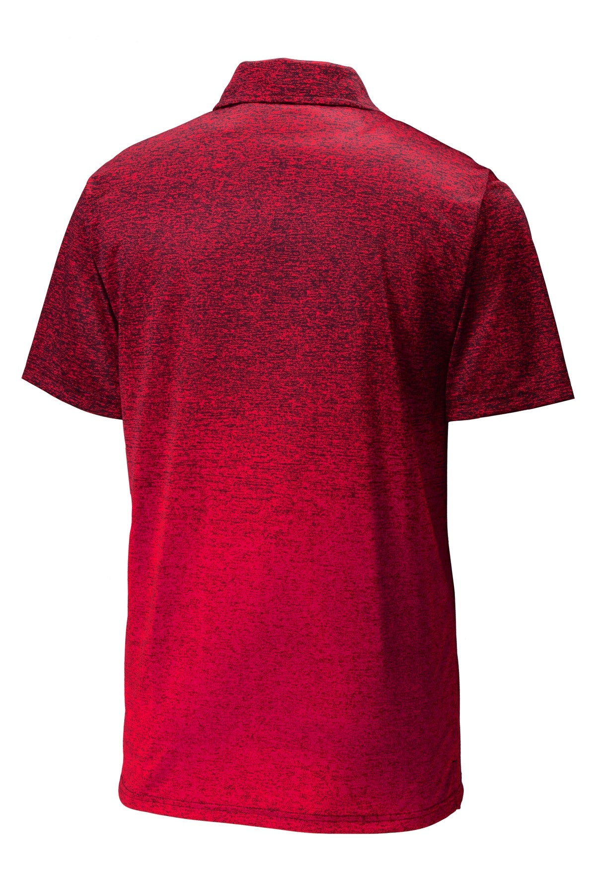 Sport-Tek  Ombre Heather Polo - Deep Red/ Black