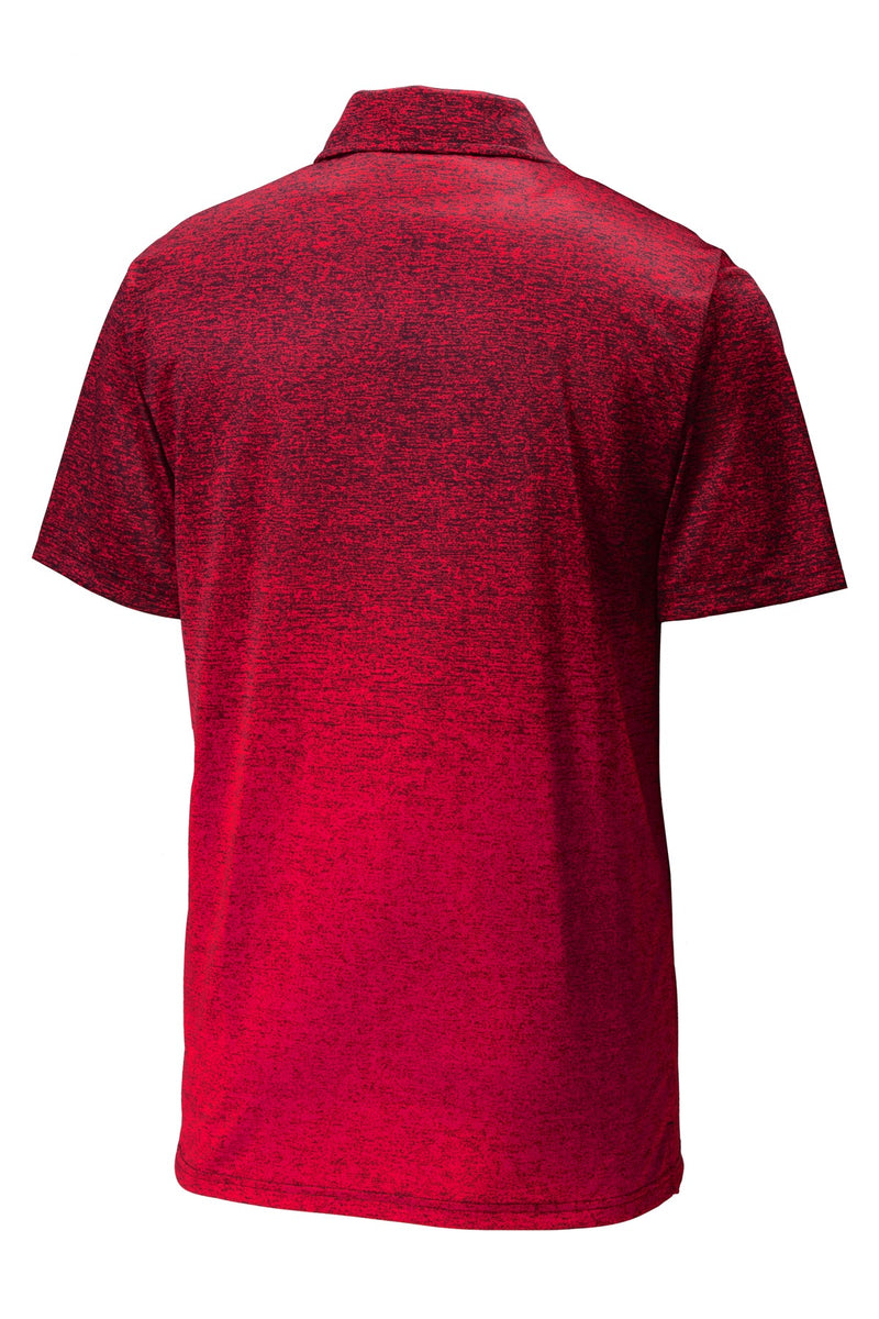 Sport-Tek  Ombre Heather Polo - Deep Red/ Black