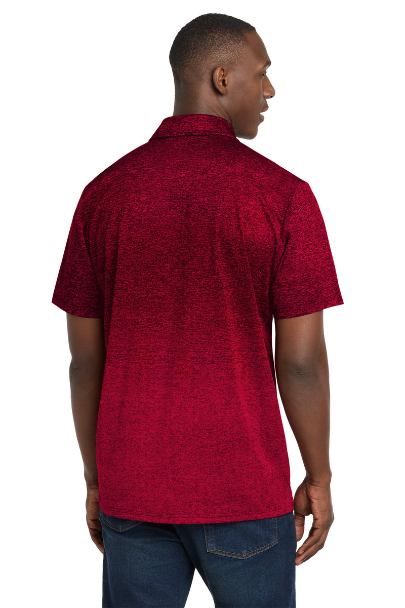 Sport-Tek  Ombre Heather Polo - Deep Red/ Black