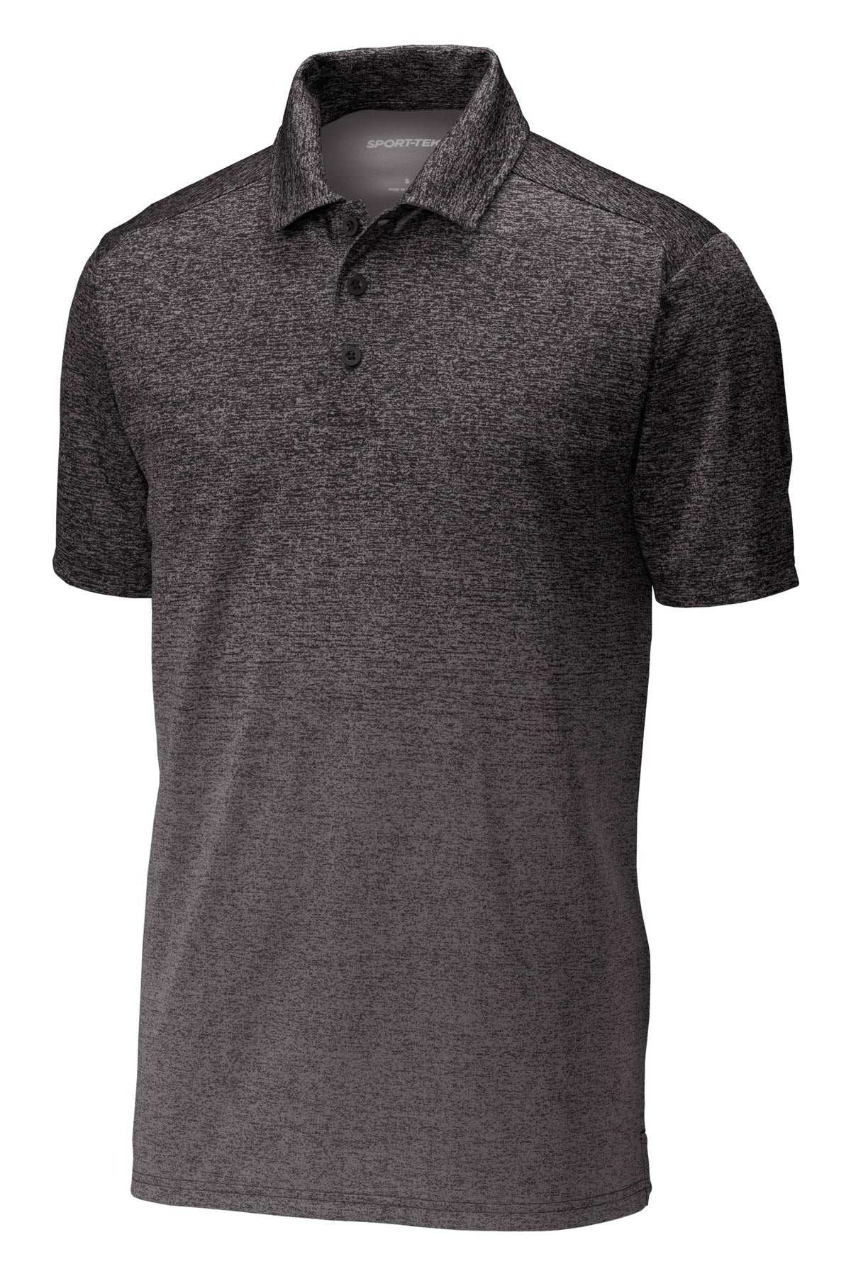 Sport-Tek  Ombre Heather Polo - Iron Grey/ Black
