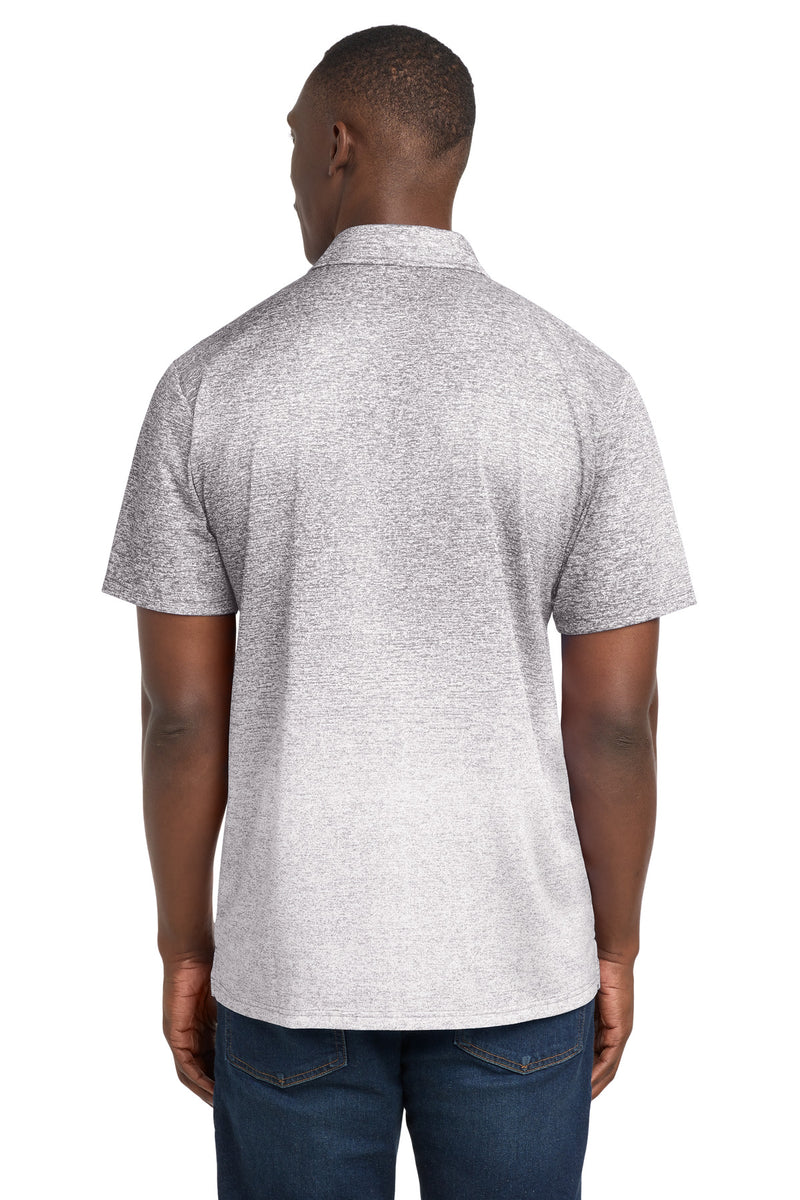 Sport-Tek  Ombre Heather Polo - White/ Graphite