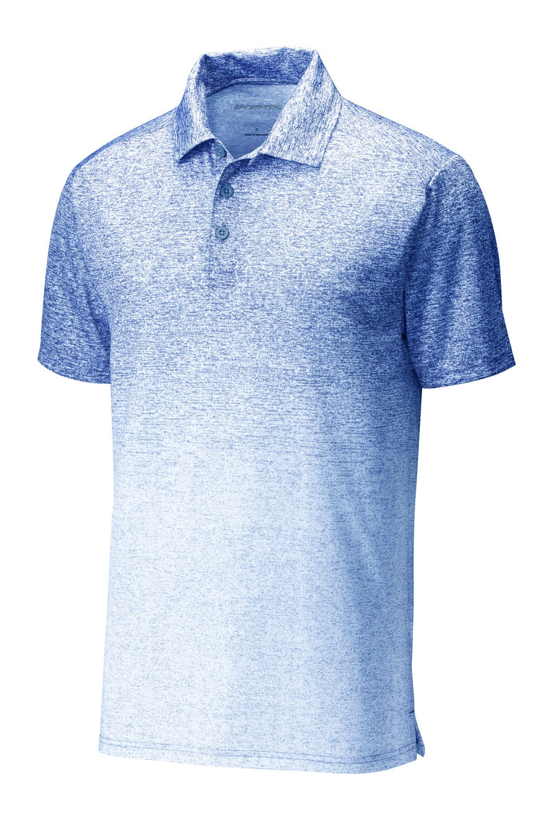 Sport-Tek  Ombre Heather Polo - White/ True Royal