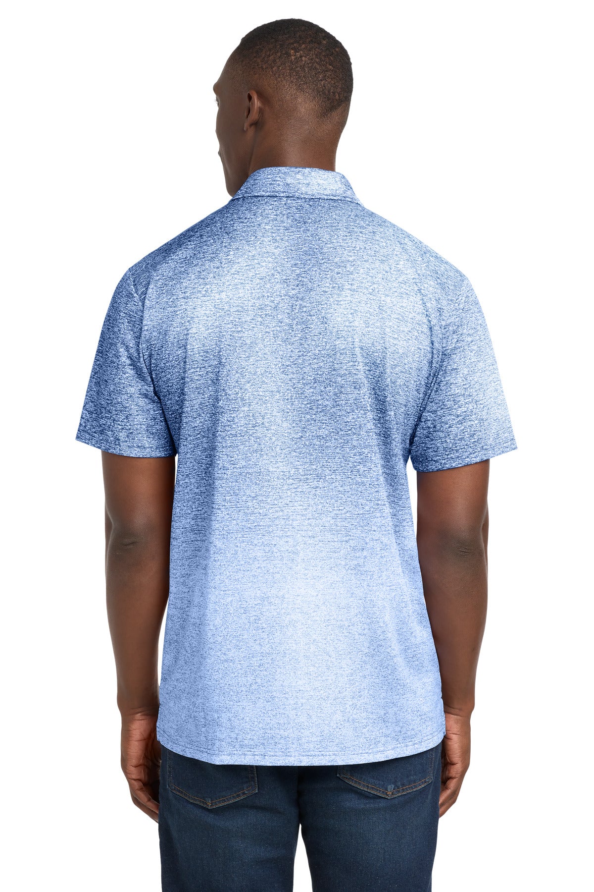Sport-Tek  Ombre Heather Polo - White/ True Royal