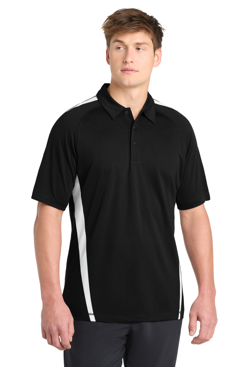 Sport-Tek PosiCharge Micro-Mesh Colorblock Polo - Black/ White