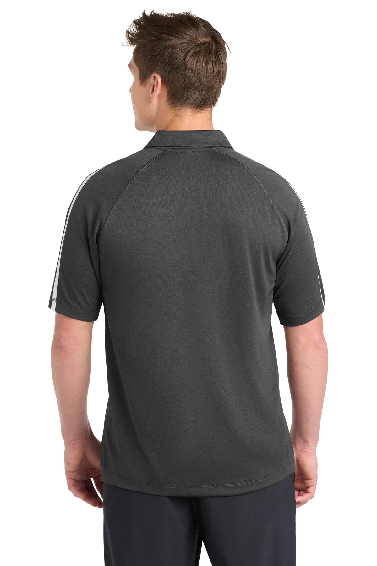 Sport-Tek PosiCharge Micro-Mesh Colorblock Polo - Iron Grey/ White