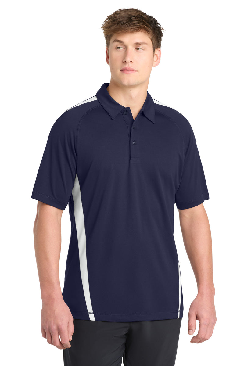 Sport-Tek PosiCharge Micro-Mesh Colorblock Polo - True Navy/ White