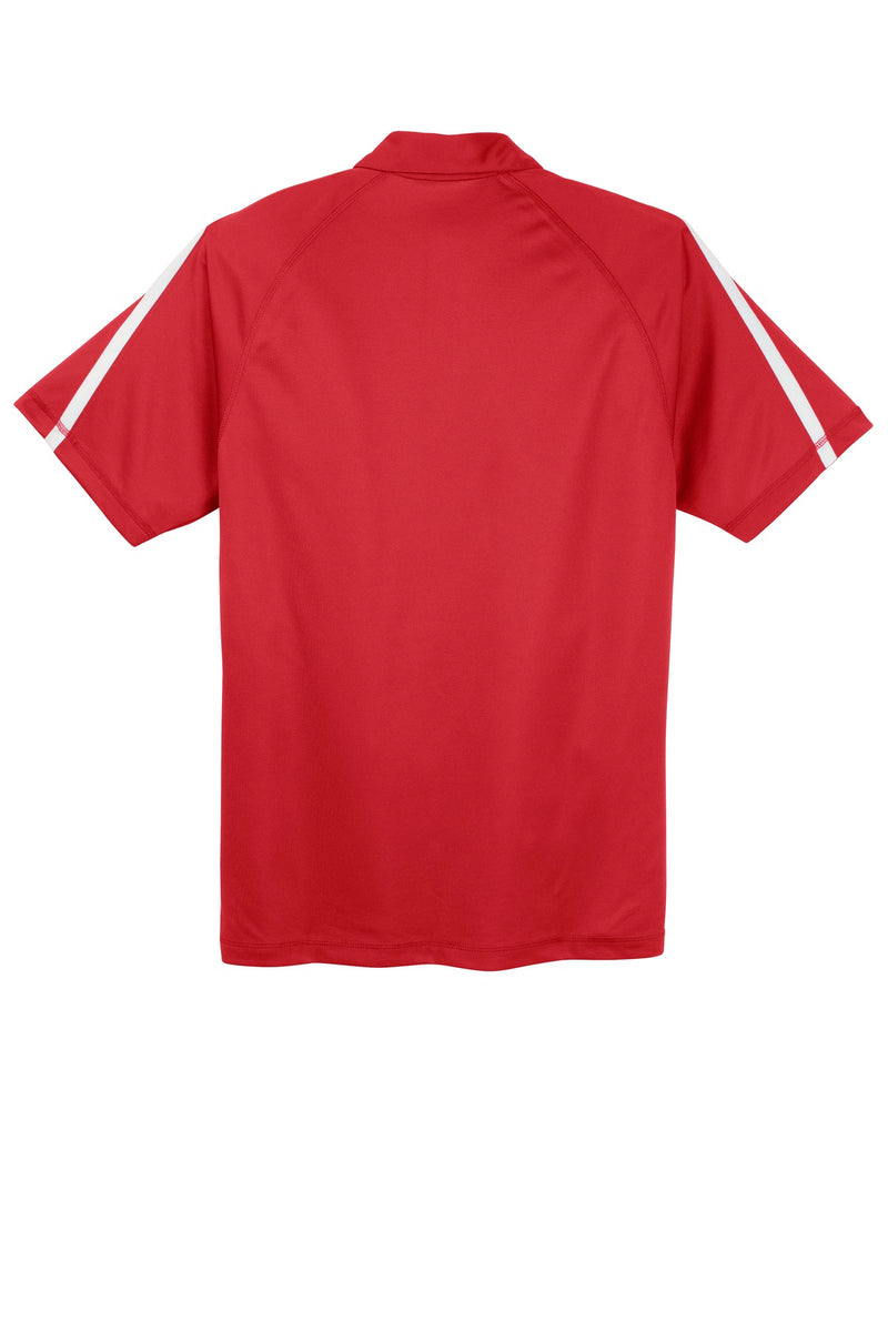 Sport-Tek PosiCharge Micro-Mesh Colorblock Polo - True Red/ White