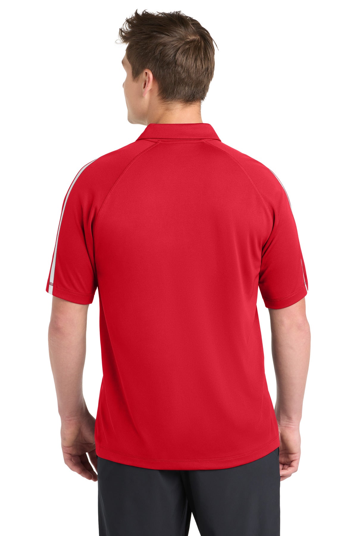 Sport-Tek PosiCharge Micro-Mesh Colorblock Polo - True Red/ White