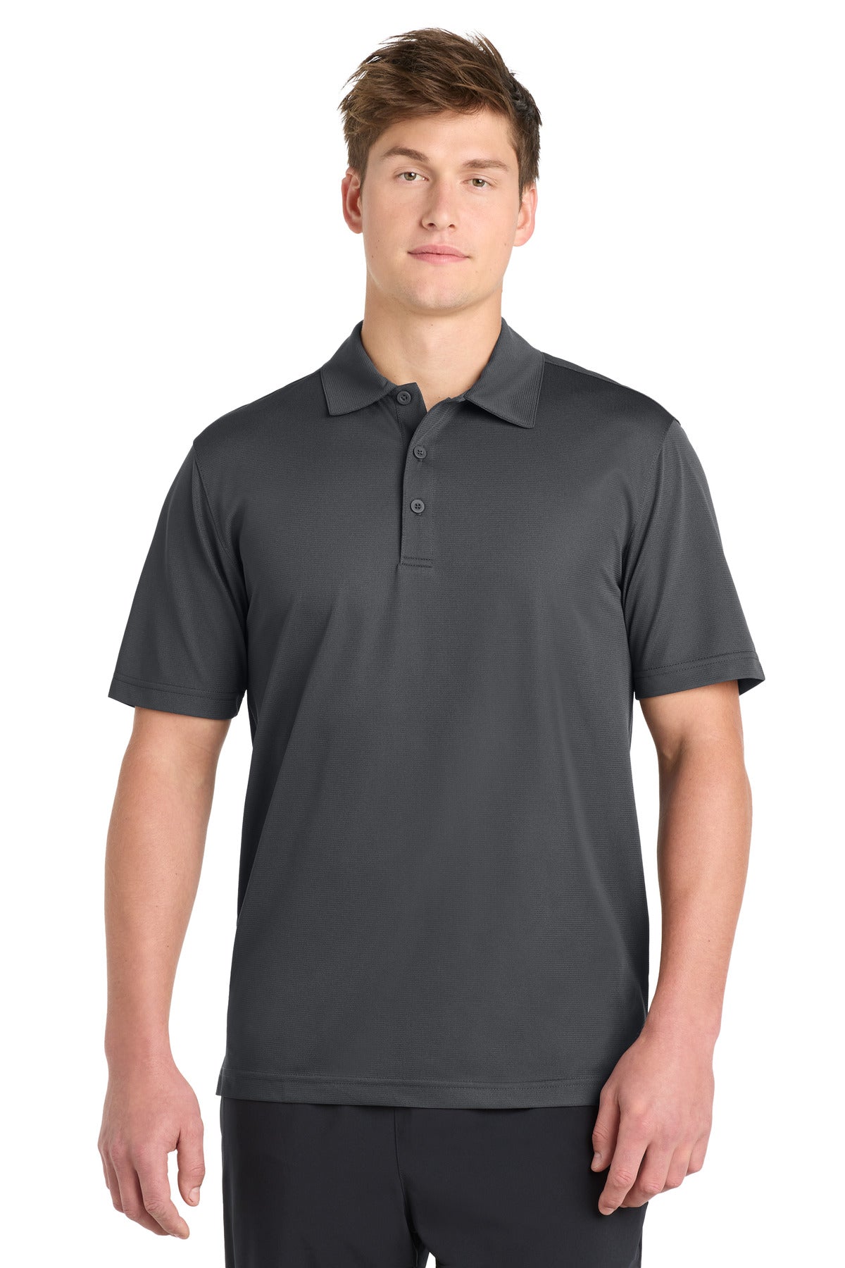 Sport-Tek PosiCharge Active Textured Polo - Iron Grey