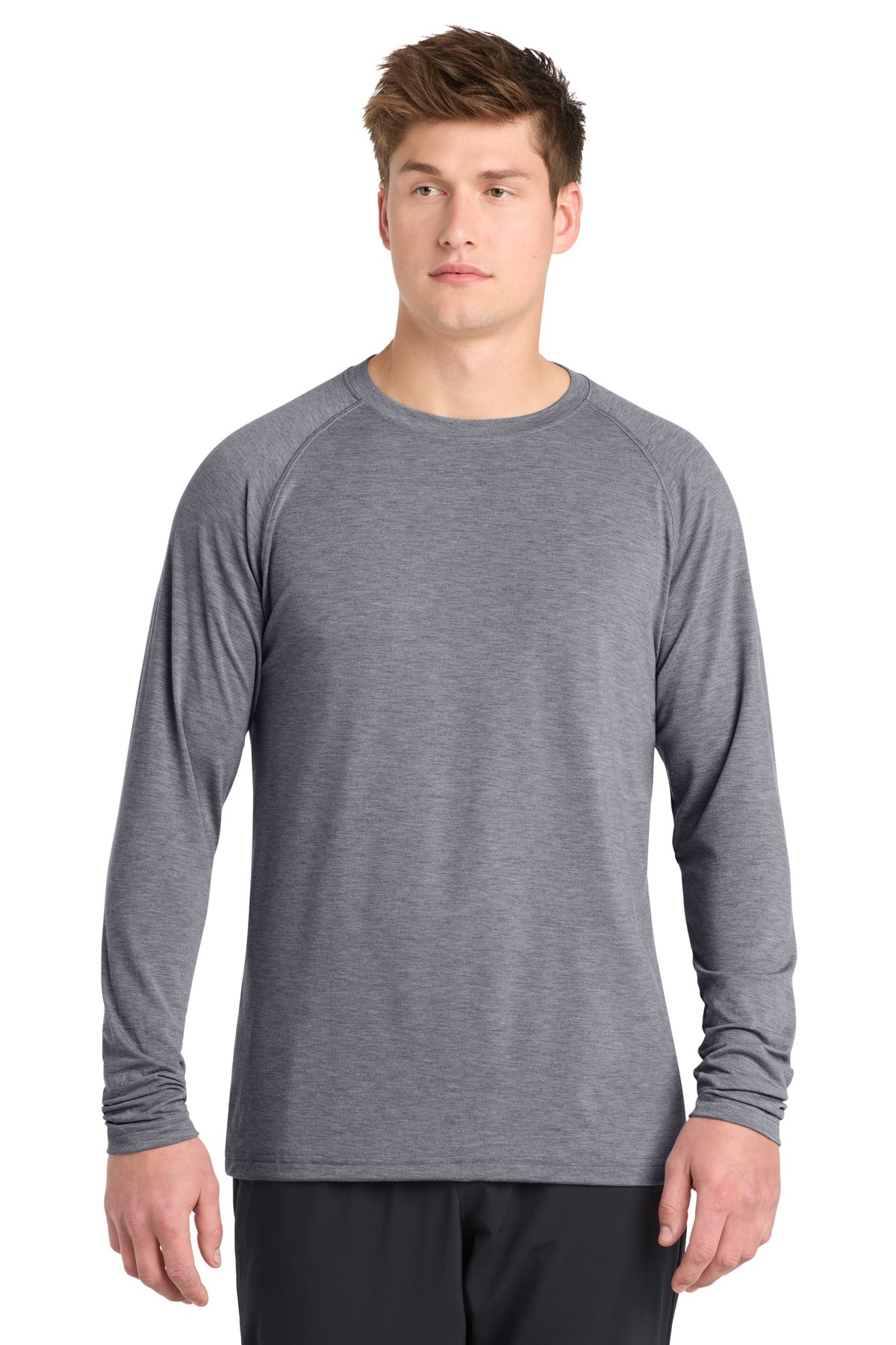 Sport-Tek  Long Sleeve Ultimate Performance Crew - Heather Grey