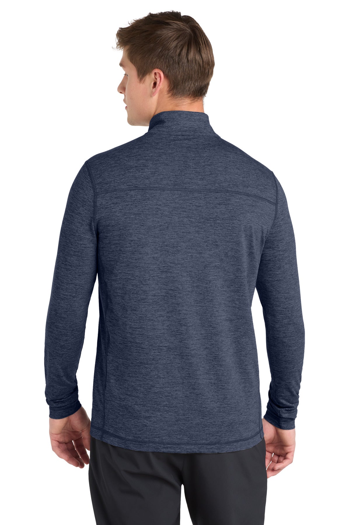 Sport-Tek  Exchange 1.5 Long Sleeve 1/2-Zip - Dark Denim Heather