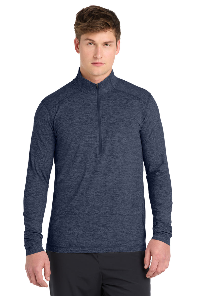 Sport-Tek  Exchange 1.5 Long Sleeve 1/2-Zip - Dark Denim Heather