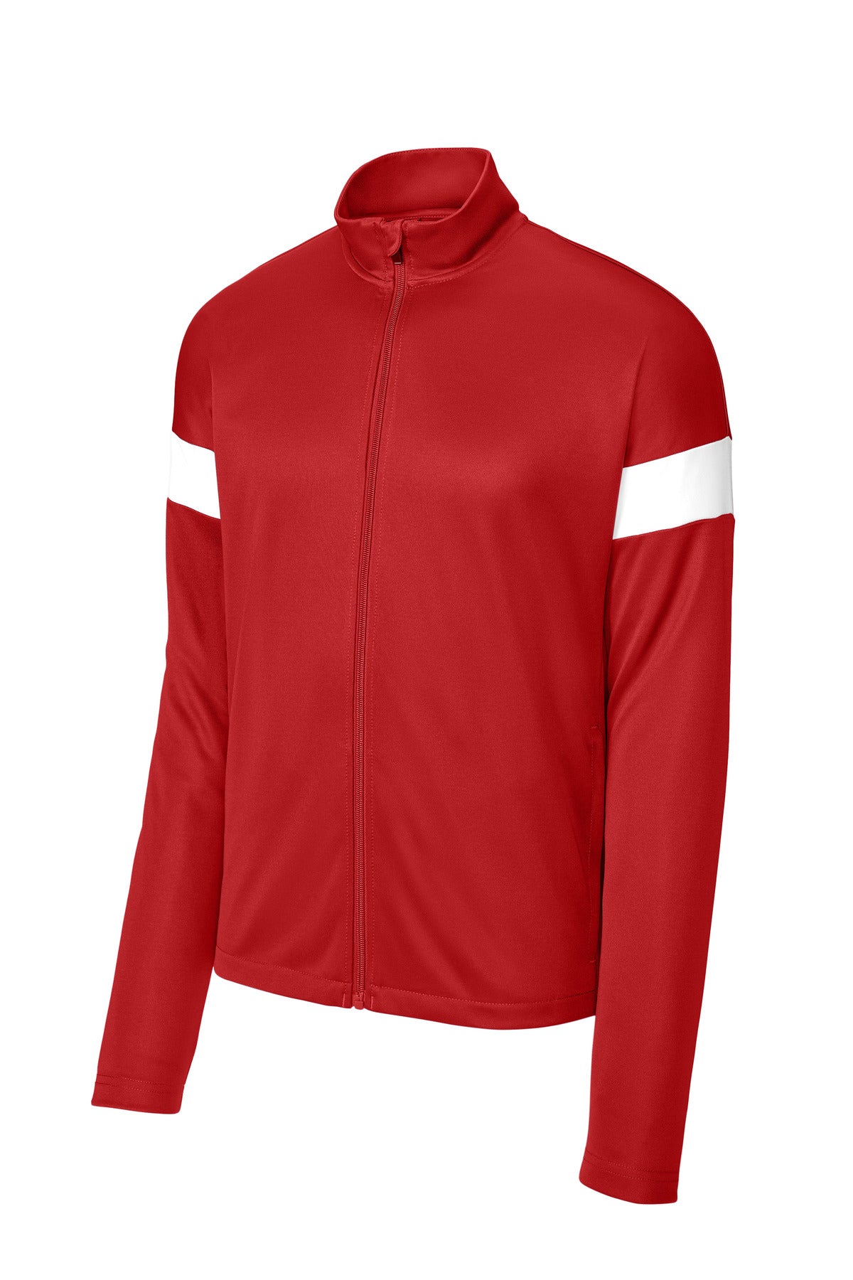 Sport-Tek Travel Full-Zip Jacket - Deep Red/ White