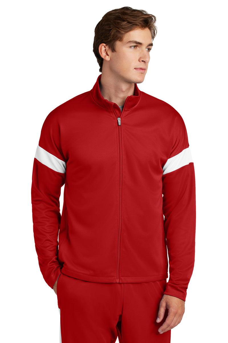 Sport-Tek Travel Full-Zip Jacket - Deep Red/ White