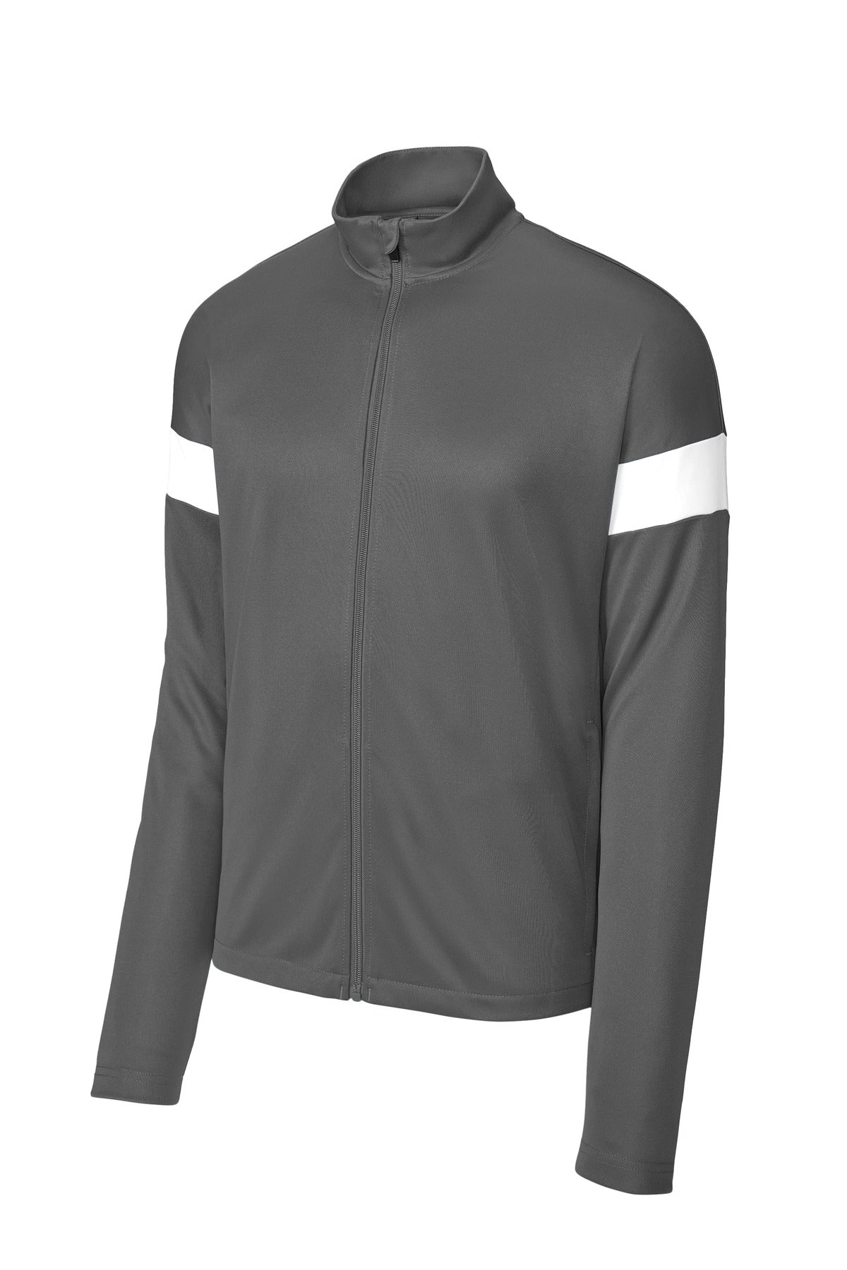 Sport-Tek Travel Full-Zip Jacket - Iron Grey/ White
