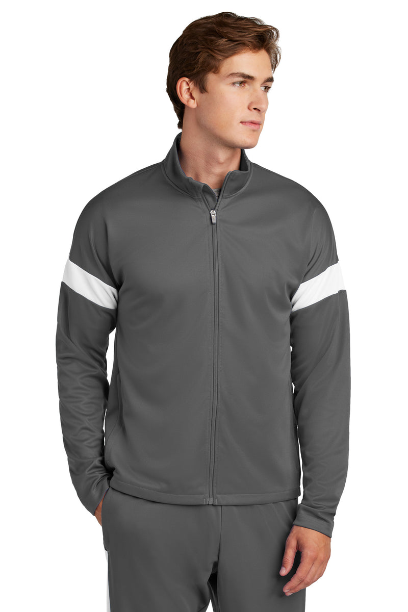Sport-Tek Travel Full-Zip Jacket - Iron Grey/ White