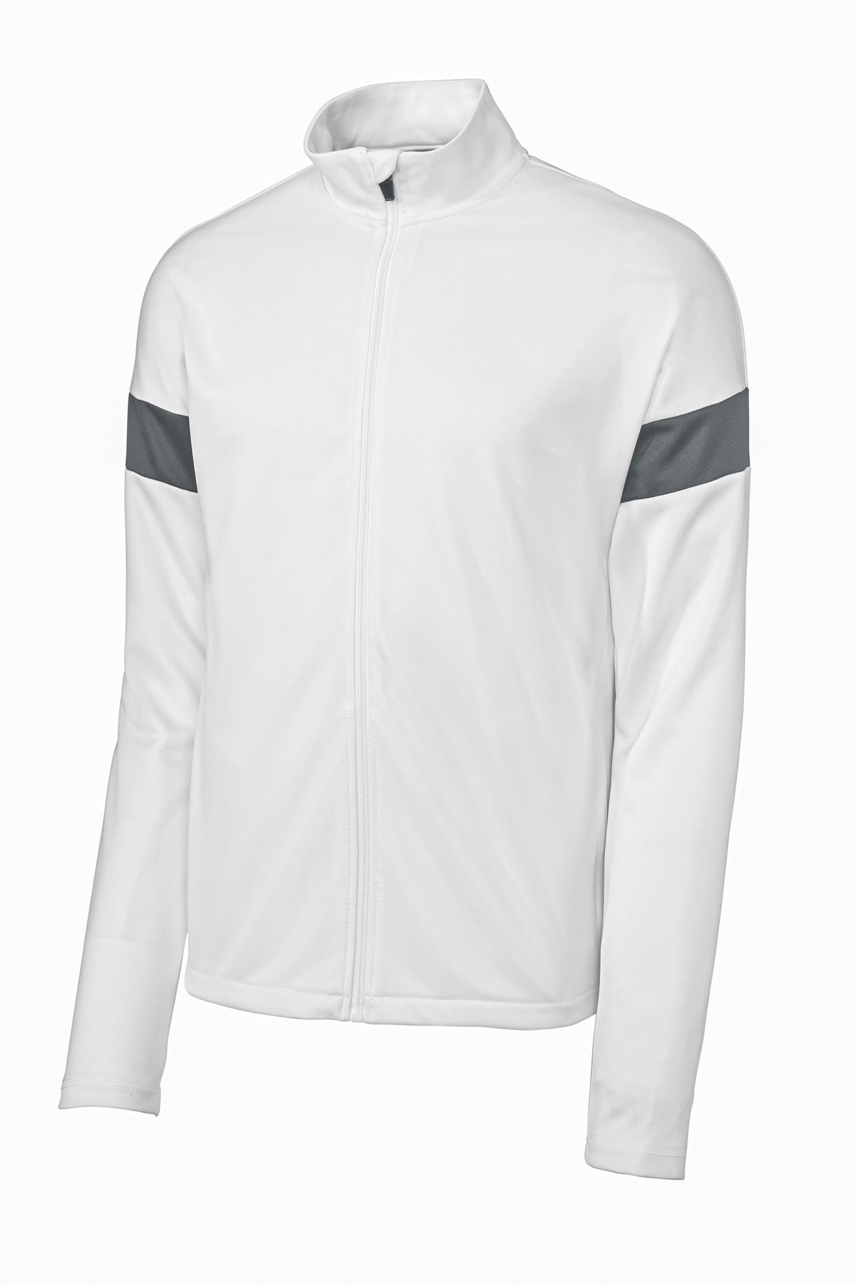 Sport-Tek Travel Full-Zip Jacket - White/ Iron Grey