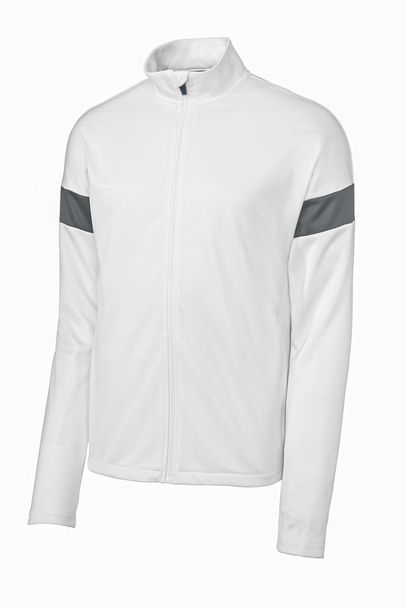 Sport-Tek Travel Full-Zip Jacket - White/ Iron Grey