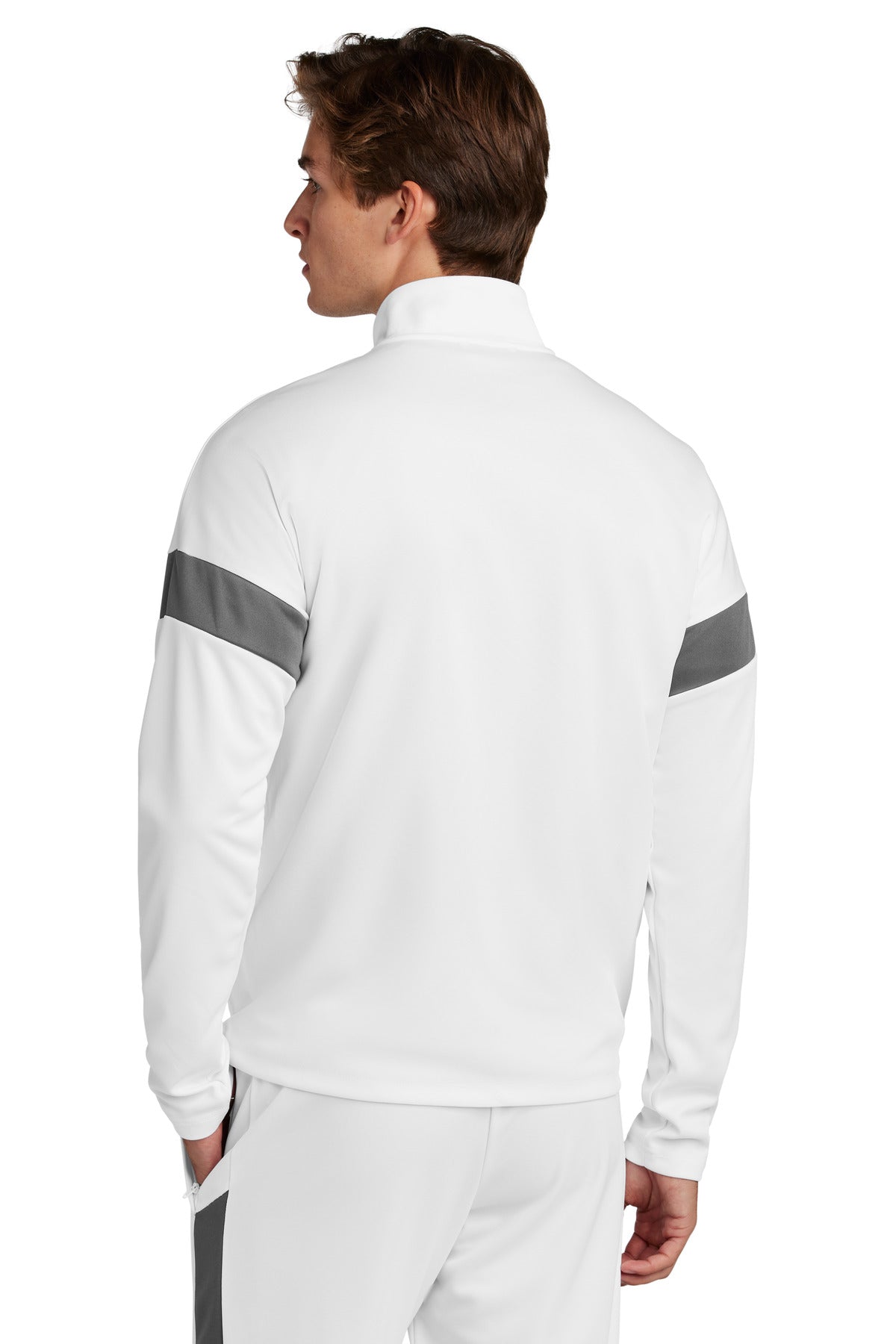 Sport-Tek Travel Full-Zip Jacket - White/ Iron Grey