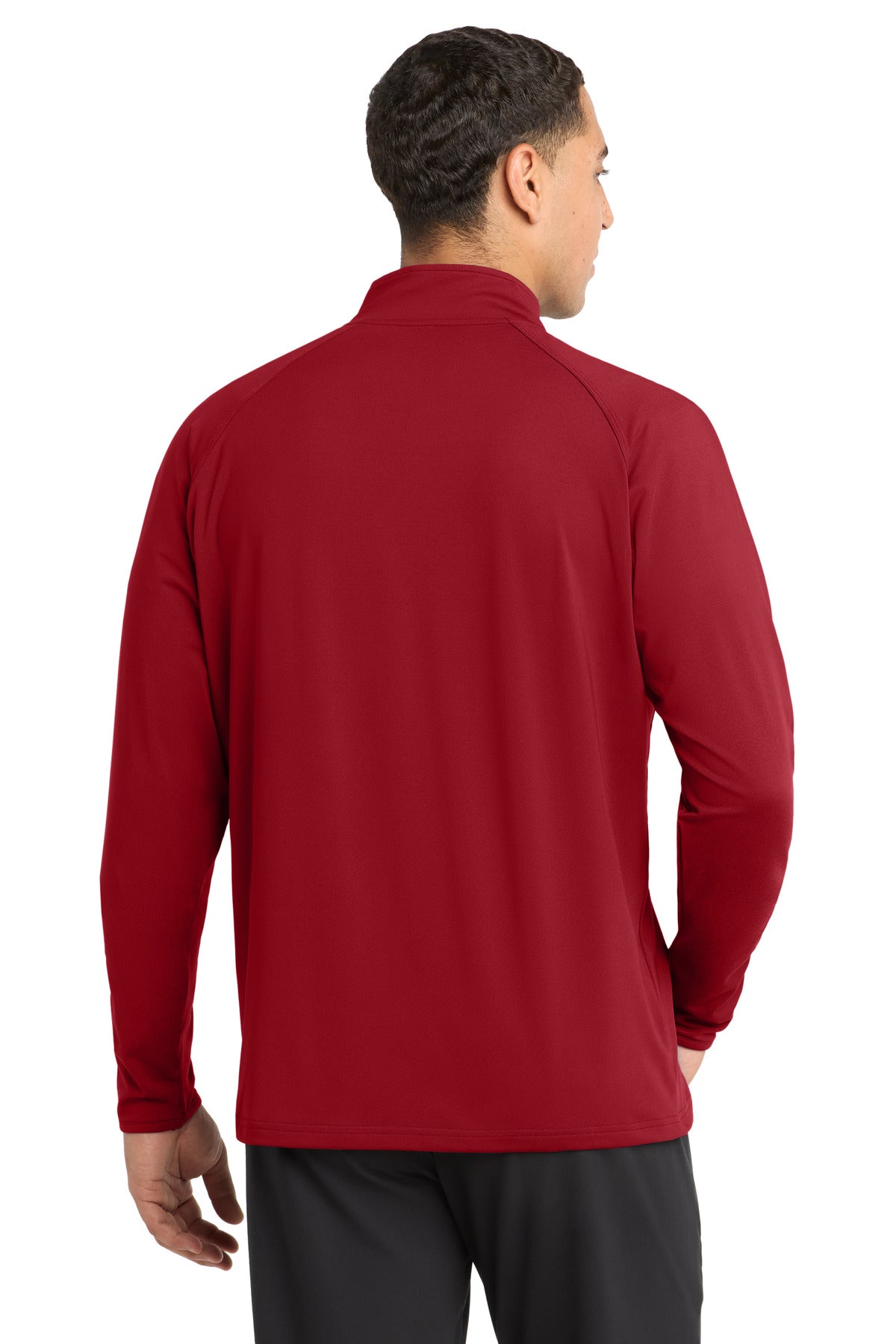 Sport-Tek Sport-Wick Stretch 1/4-Zip Pullover - Deep Red