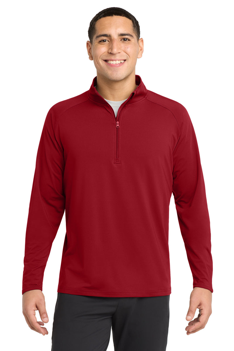 Sport-Tek Sport-Wick Stretch 1/4-Zip Pullover - Deep Red