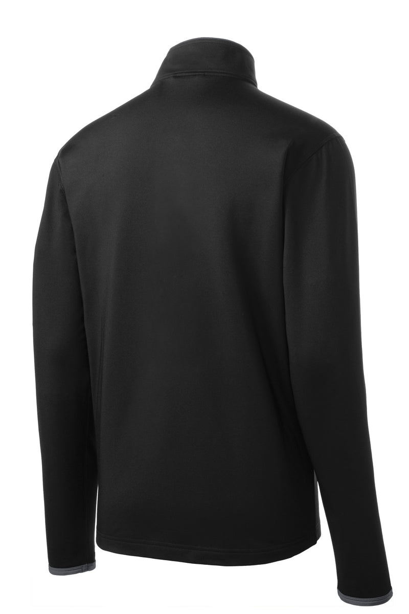 Sport-Tek Sport-Wick Stretch Contrast Full-Zip Jacket - Black/ Charcoal Grey