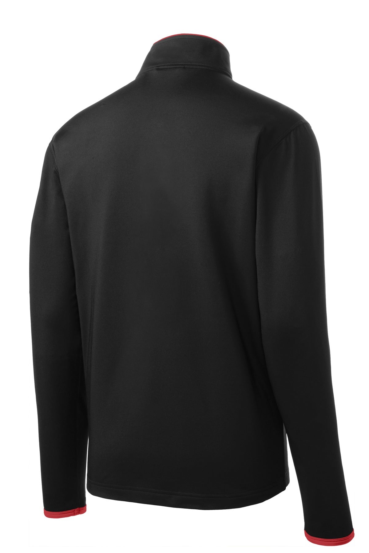 Sport-Tek Sport-Wick Stretch Contrast Full-Zip Jacket - Black/ True Red