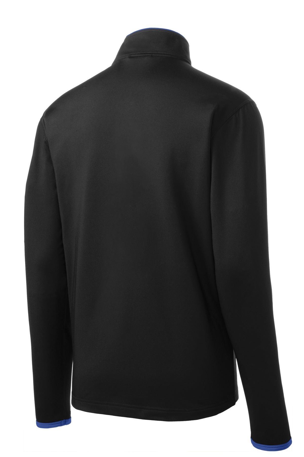 Sport-Tek Sport-Wick Stretch Contrast Full-Zip Jacket - Black/ True Royal