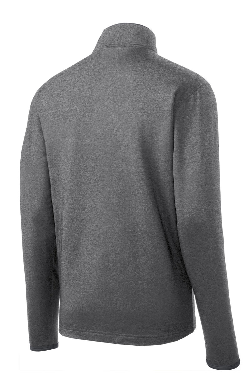 Sport-Tek Sport-Wick Stretch Contrast Full-Zip Jacket - Charcoal Grey Heather/ Charcoal Grey